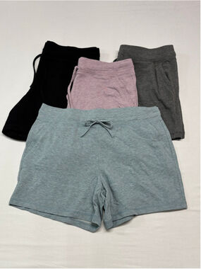 Women's 4 Pack 32 Degrees Athletic Shorts Size Medium Blue Pink Black Gray- 882